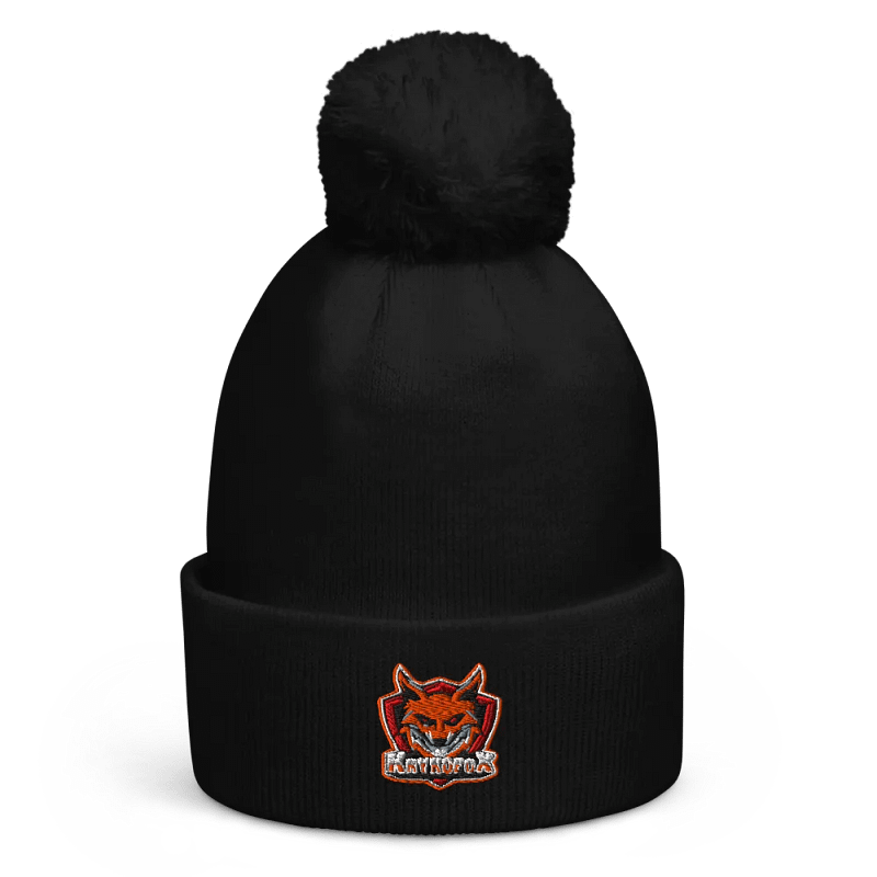 KrykoFox Shield Logo Pom-Pom Beanie