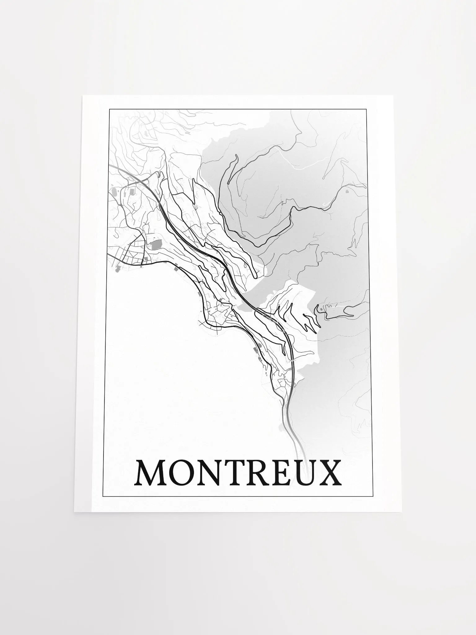 Montreux, Switzerland, city map print product image (17)