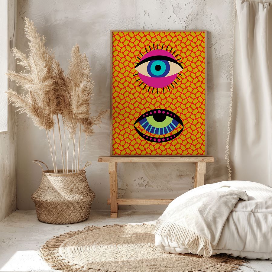 Yayoi Kusama Evil Eyes Maximalist Art Print product image (6)
