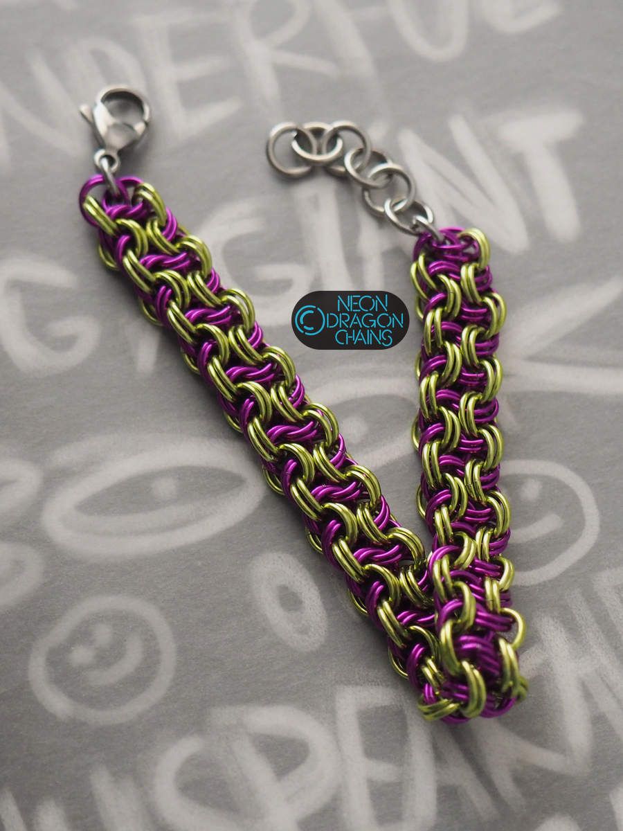 Lime Violet Vipera Bracelet / OOAK product image (1)
