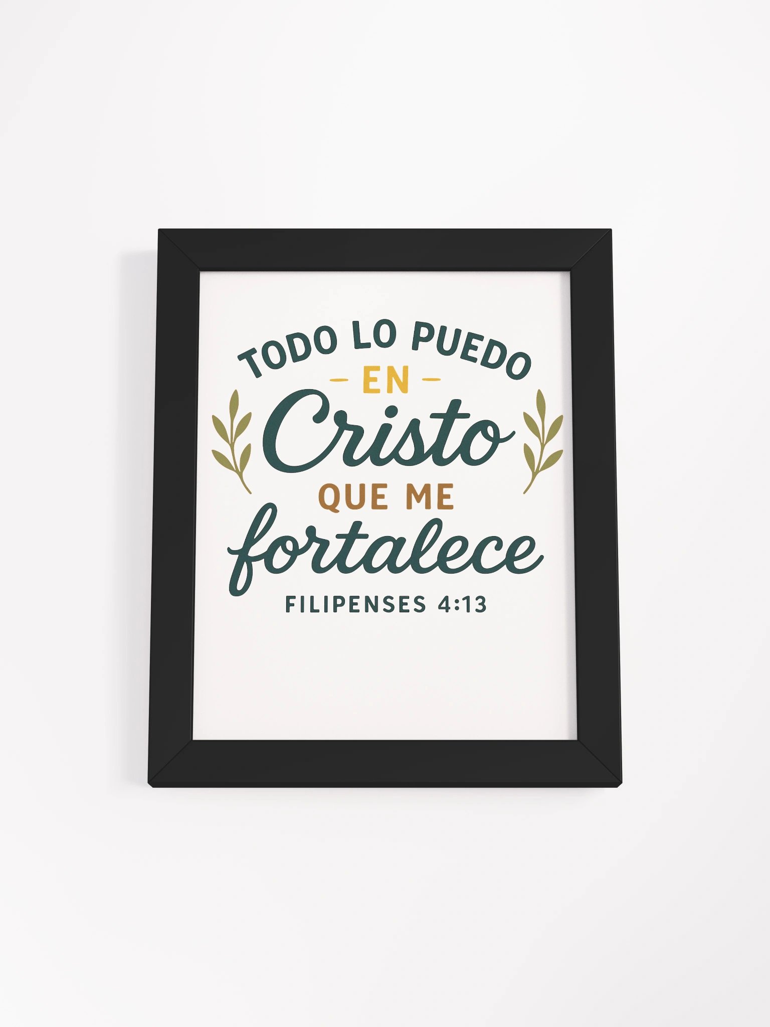 Framed Christian Poster – “Todo lo puedo en Cristo” – Spanish Bible Verse product image (1)