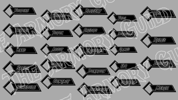 Black and White Twitch Panels product image (1)