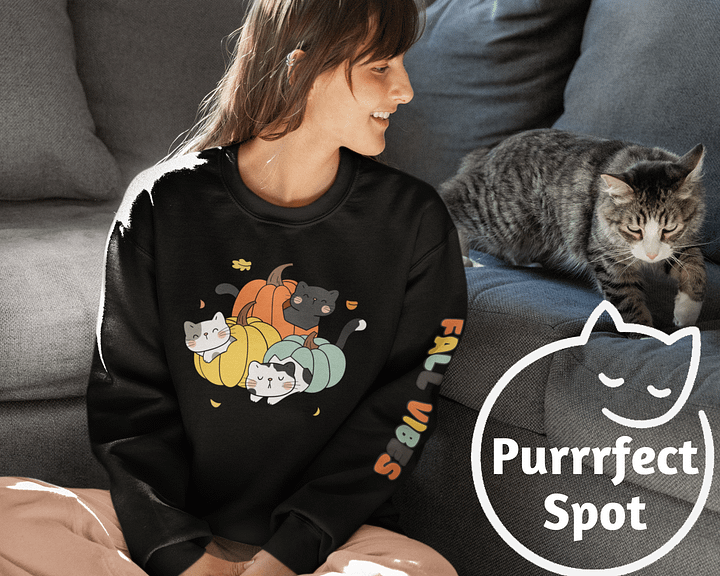 Fall Vibe Cat Crewneck product image (1)