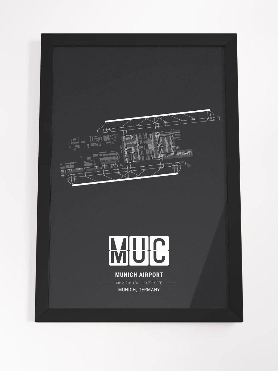 Framed Airport MUC Premium Map On Matt Paper product image (4)