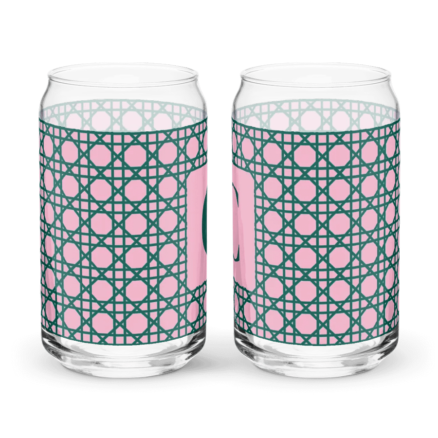 Cannage Green Pink Initial C Can-Shaped Glass product image (6)