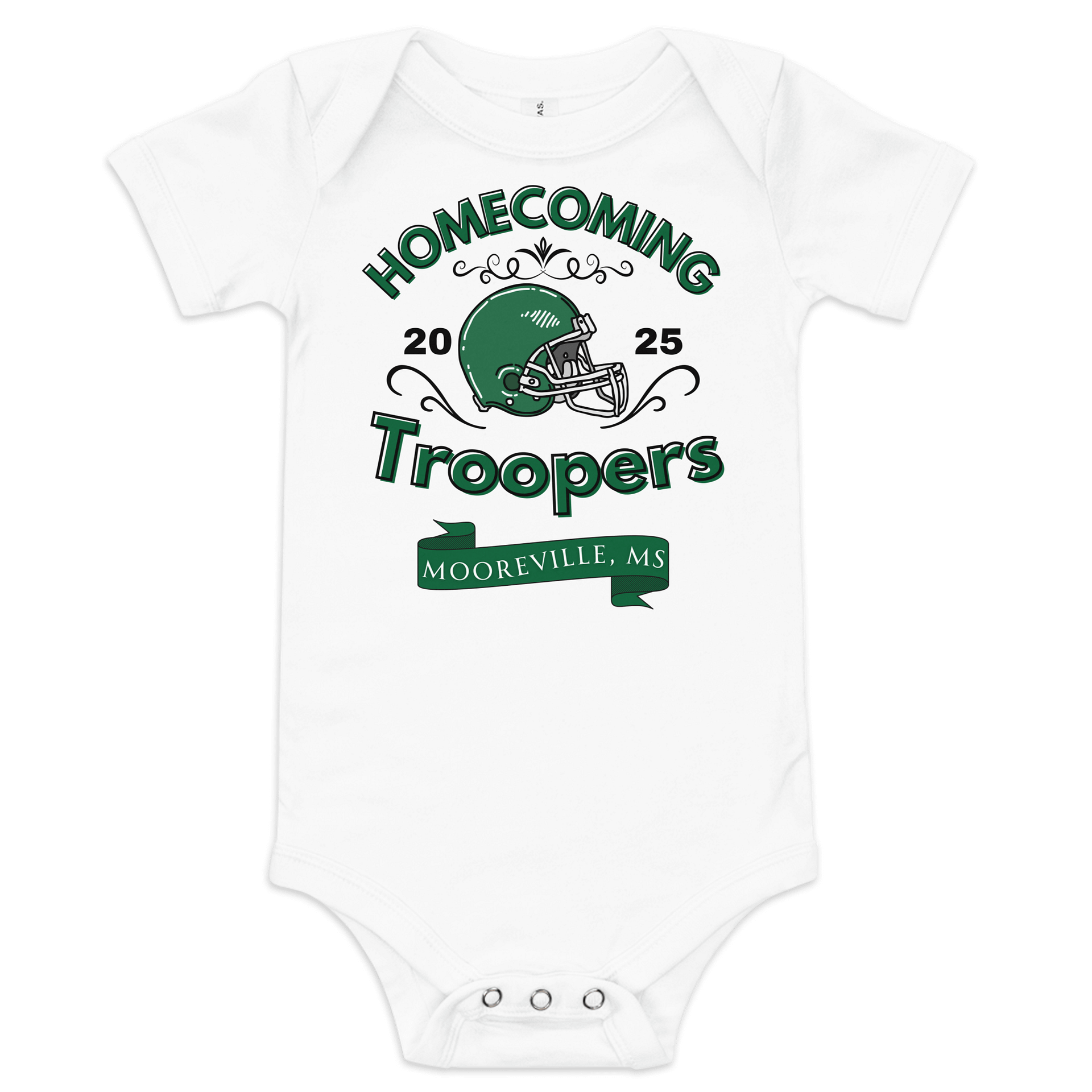 Mooreville Homecoming Troopers Baby Onesie product image (1)