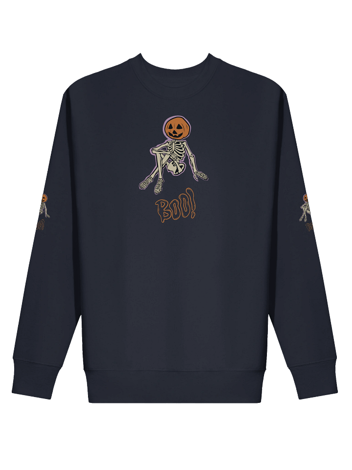 Pumpkin Head Skeleton Sweatshirt with BOO Design product image (11)