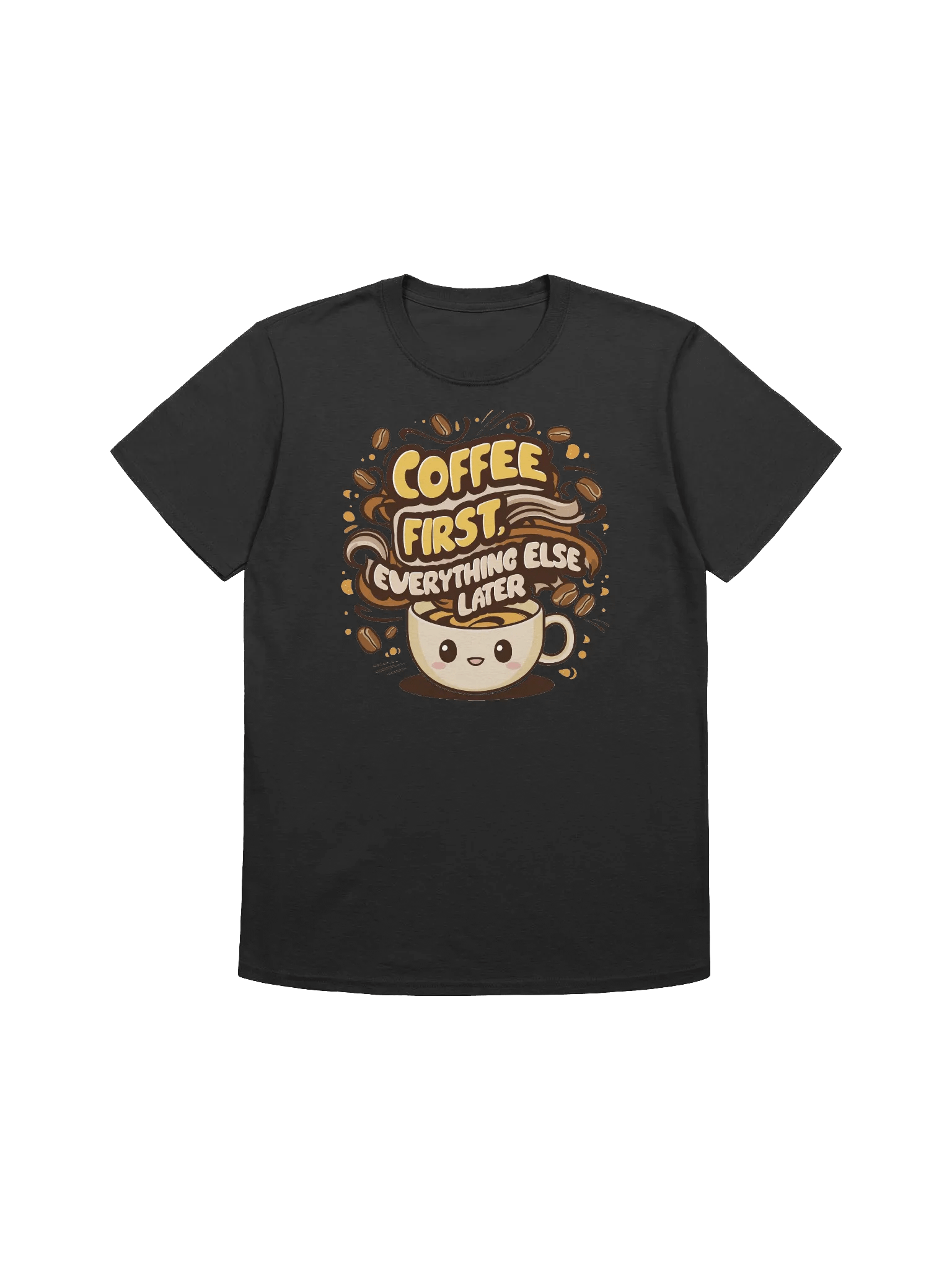 Coffee Lover - Smiling Cup, Serious Caffeine: Mornings Done Right T-Shirt product image (5)