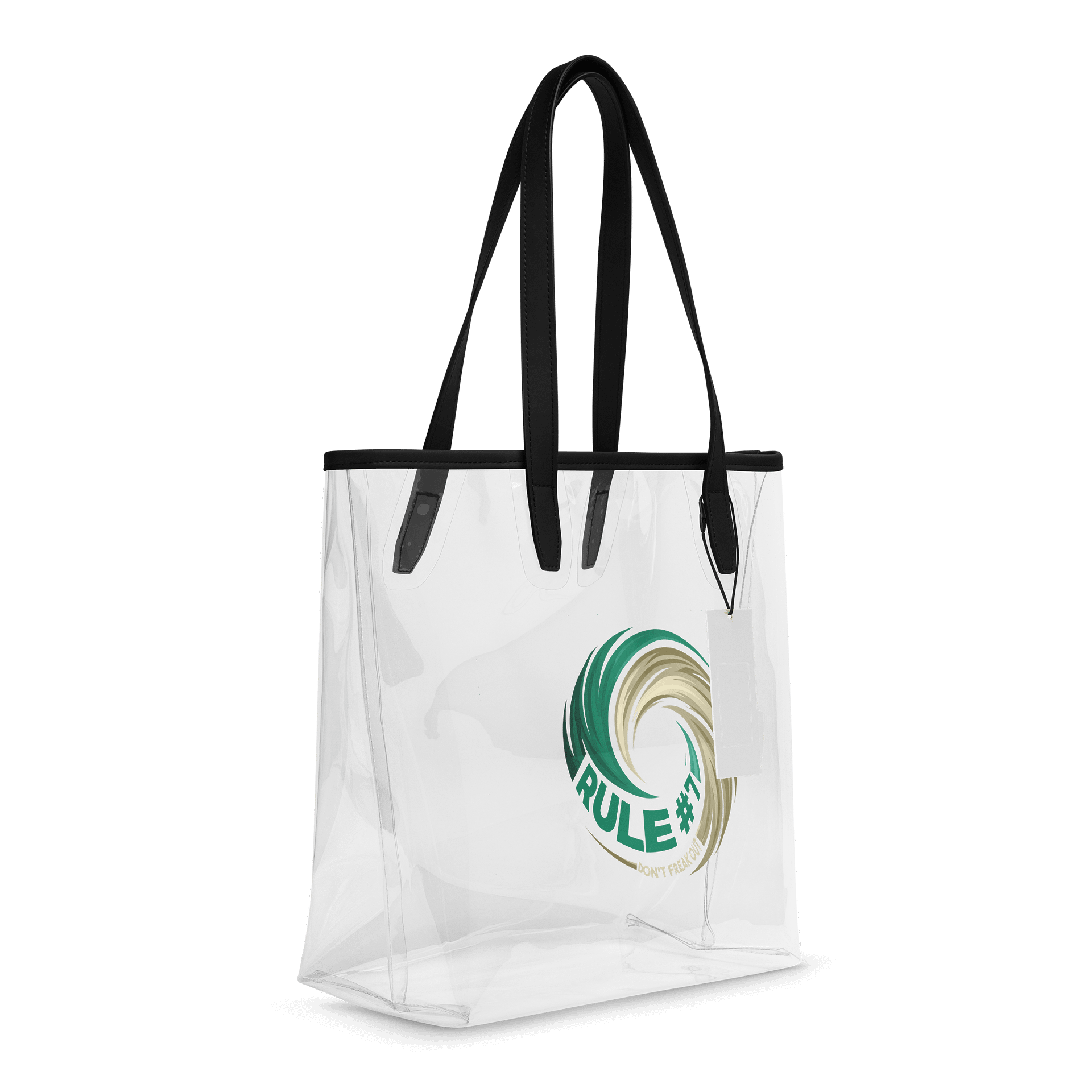 Rule #7 Clear Plastic Tote Green and Gold product image (6)