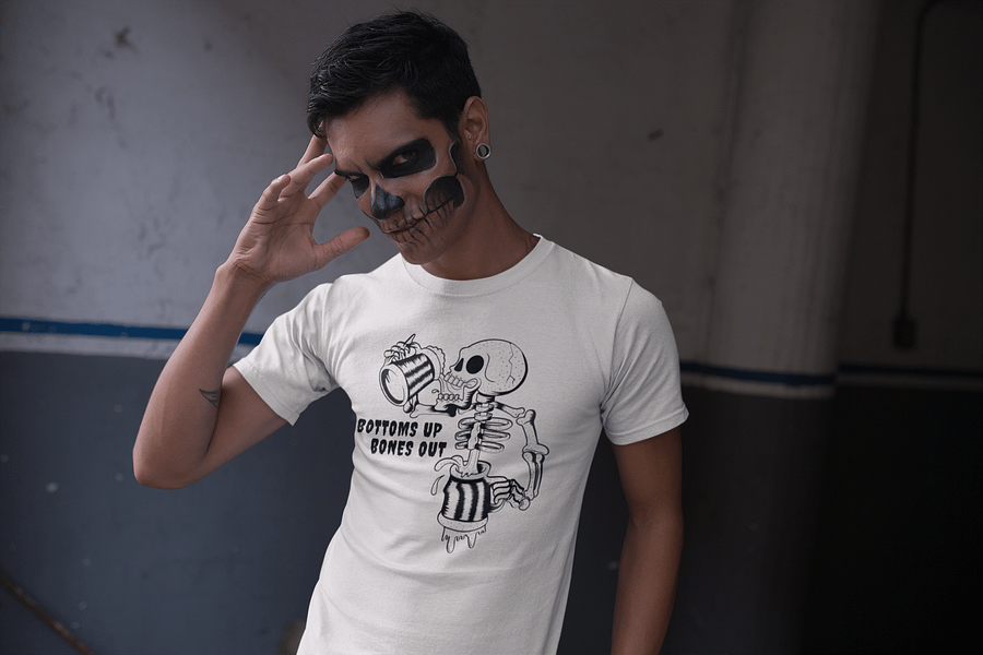 Bottoms Up Bones Out Halloween Tee product image (3)