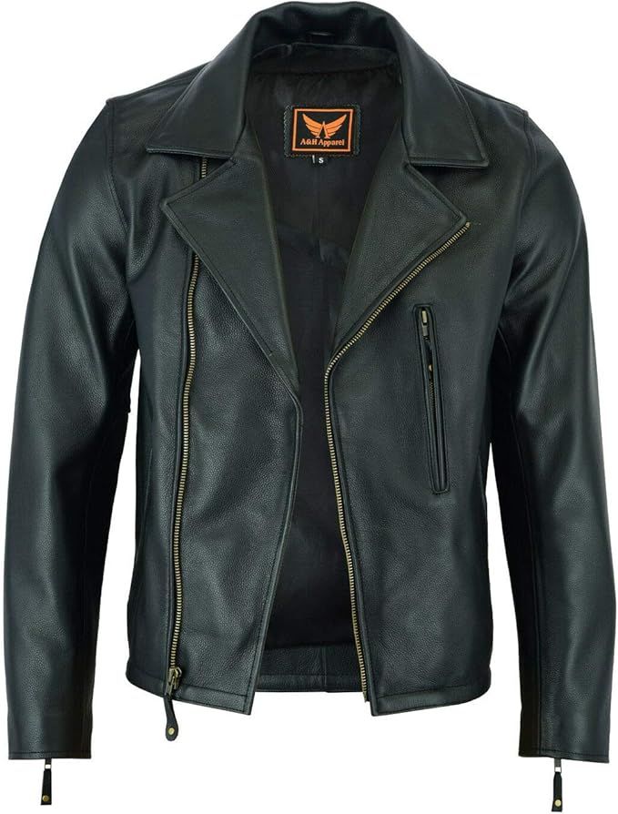 A&H Classic Leather Biker Jacket V2 [MENS] product image (1)