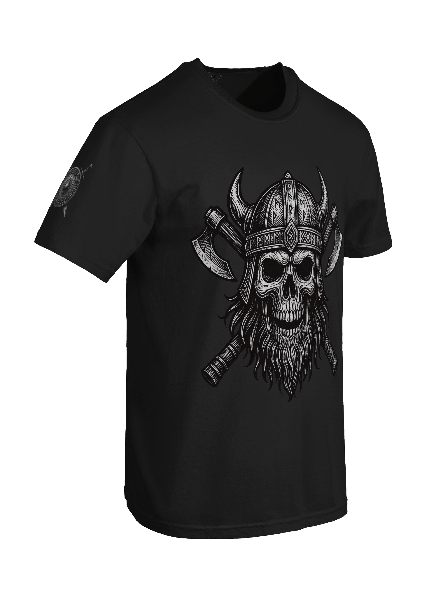 Comfort Colors Garment-Dyed Heavyweight T-Shirt - Norse Skull Front with Shield Sleeve Design product image (104)