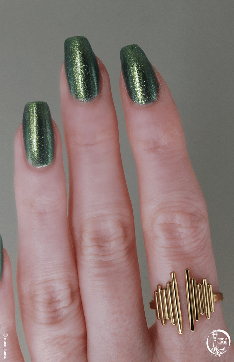 CALEDONIAN ASYLUM - Gold Green Duochrome Colorshift Sparkly Nail Polish product image (5)