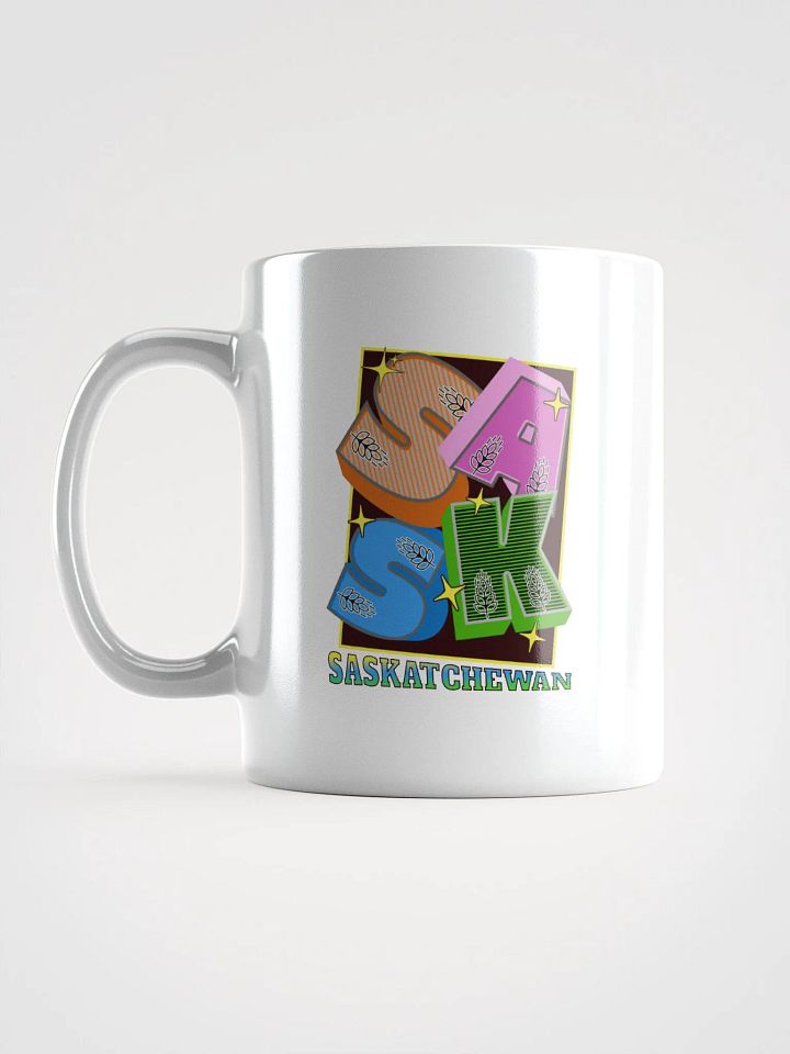 Sask Saskatchewan Block Letter Wheat Stalks Mug product image (1)