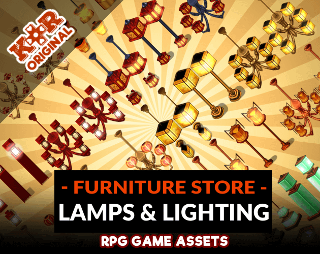KR Furniture Store ~ Lamps and Lighting Tileset for RPGs product image (1)