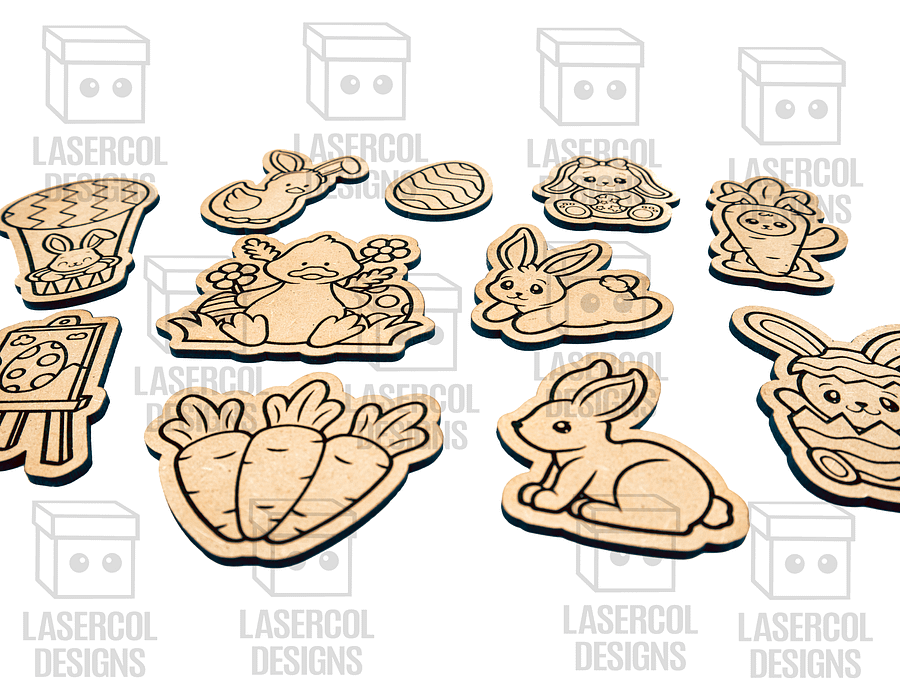 Easter Bunny Paint Kit DIY Cut Outs Set 2 - Laser Cut Files product image (10)