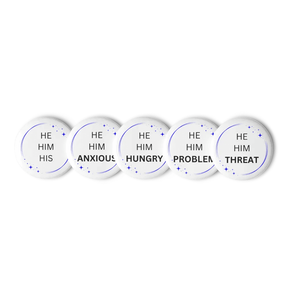 He/Him Pronoun Pins - White product image (9)
