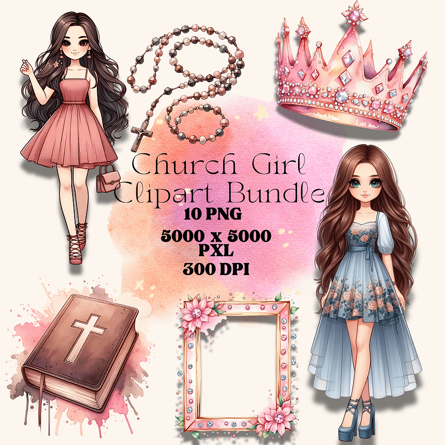 Church Girl Clipart Bundle product image (1)