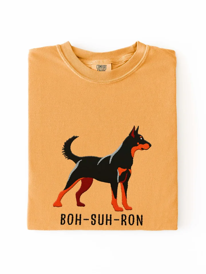 Boh-Suh-Ron T-Shirt(Embroidered) of a Beauceron(Black & Tan, Cropped Ears) product image (1)