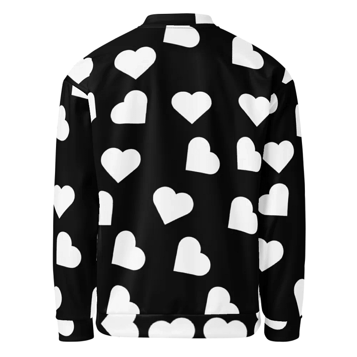 Love Pattern Black and White Unisex Bomber Jacket product image (2)