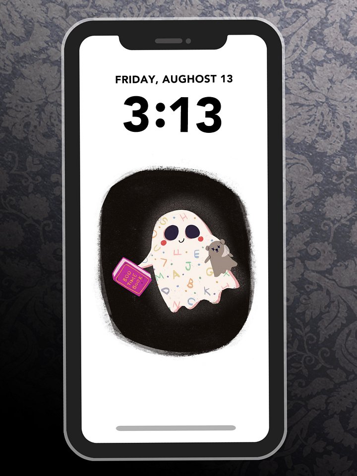 Little Ghost Cookie Thief - Digital Wallpaper for Mobile Phone product image (1)