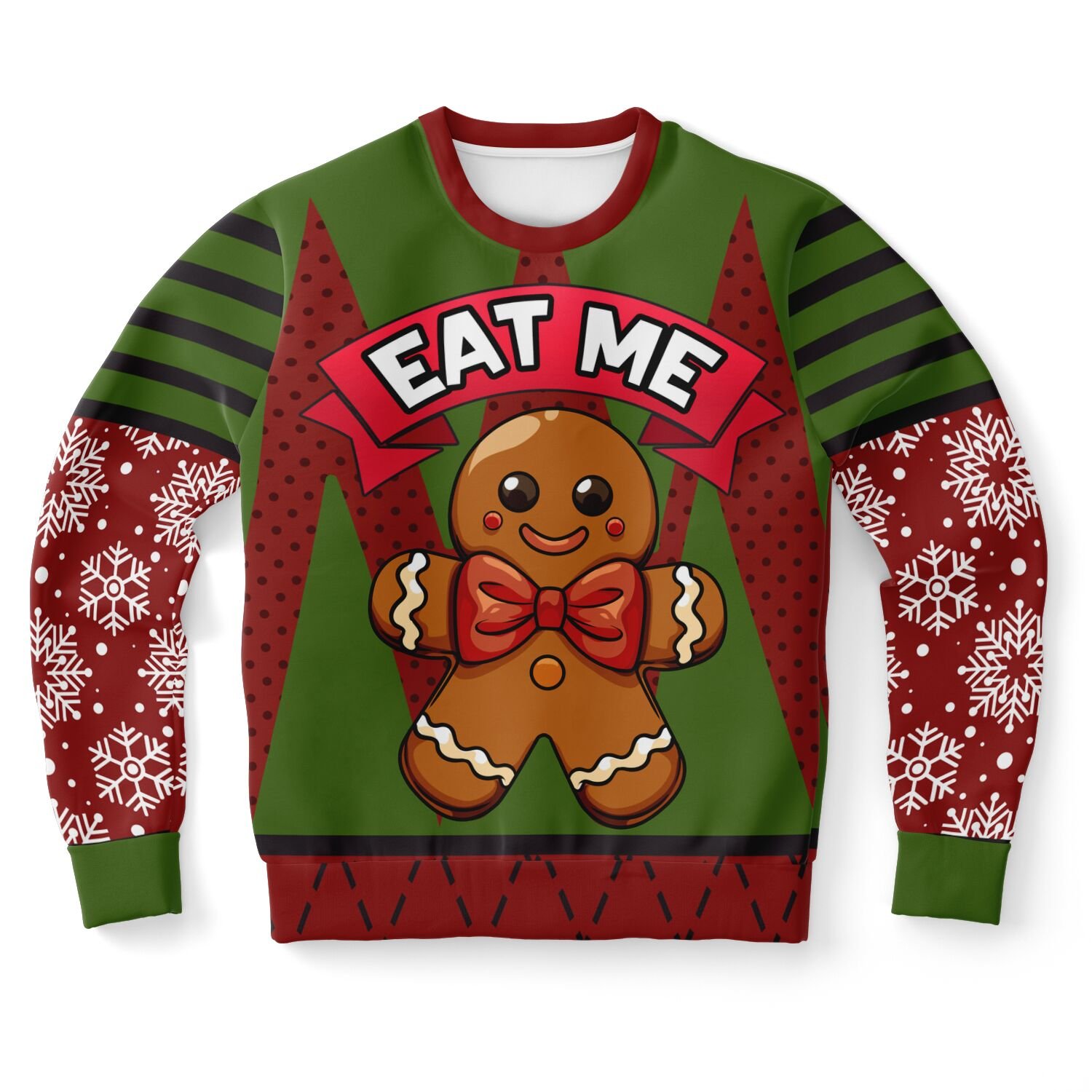 "Eat Me" Gingerbread Man Christmas Sweater | Funny Flirty Holiday Sweatshirt | Humorous Christmas Party Winter Outfit product image (9)
