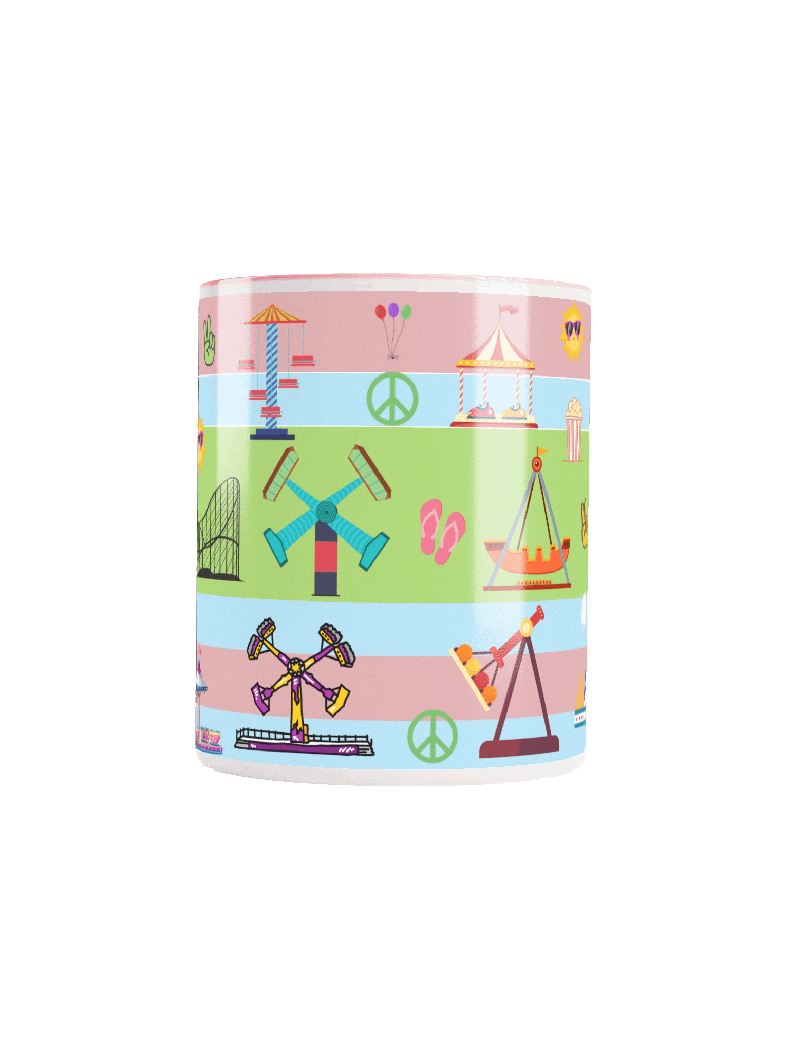 Pastel Park Vibes Mug – Roller Coaster & Carnival Ride Ceramic Cup for Theme Park Fans product image (5)