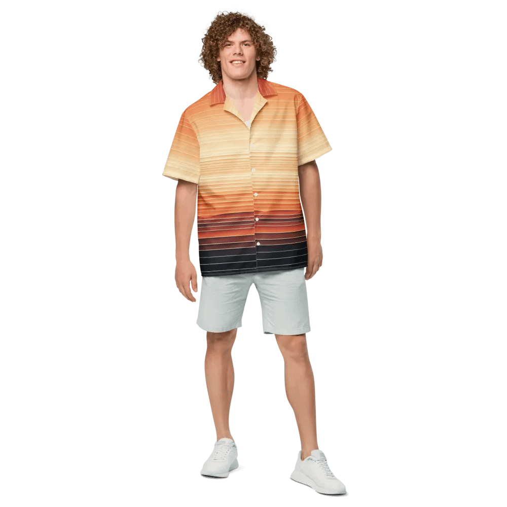 Men's Full-Print-6 Orange Hawaiian Shirt product image (6)