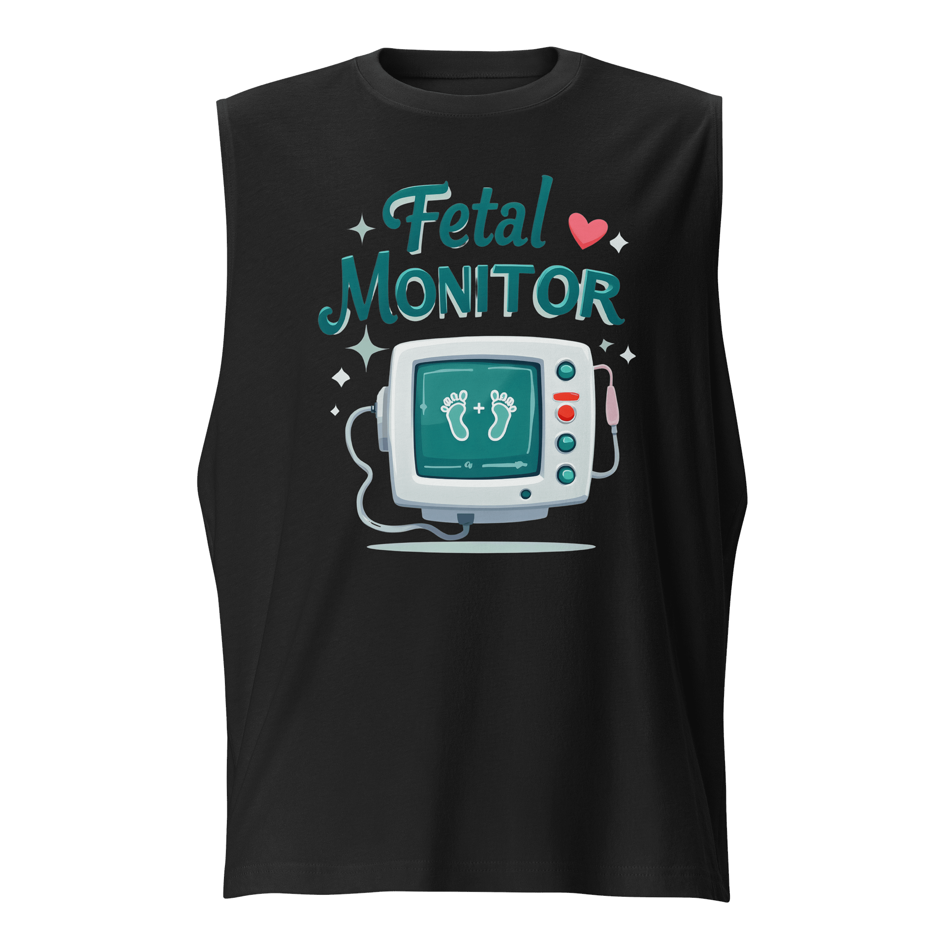 Miracle Footprints Fetal Monitor Illustration Muscle Tank product image (1)