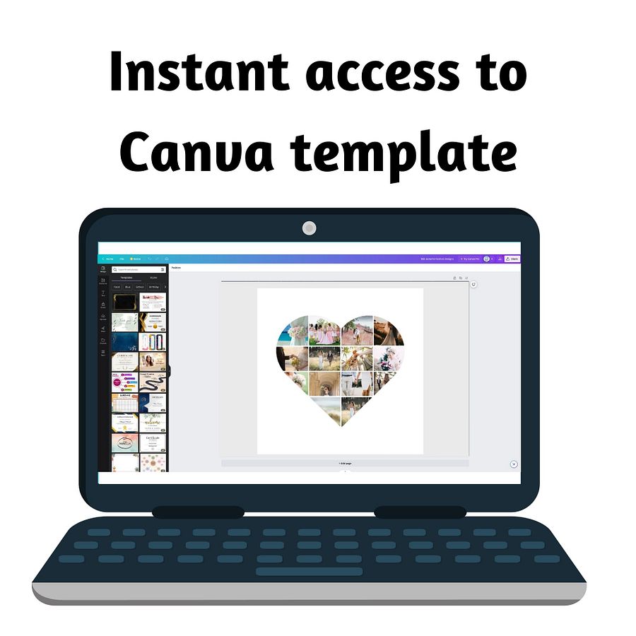 6 Heart-Shaped Photo Collage Frames Canva Templates product image (2)