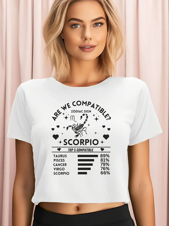 Scorpio Zodiac Sign Romantic Compatibility - Light Colors - AS Colour Women's Premium Crop Top product image (1)