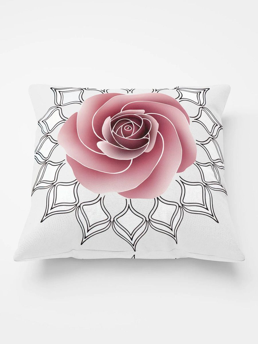 Rose Flower Mandala Throw Pillow - Decorative Floral Mandala Accent Cushion for Living Room & Bedroom product image (2)