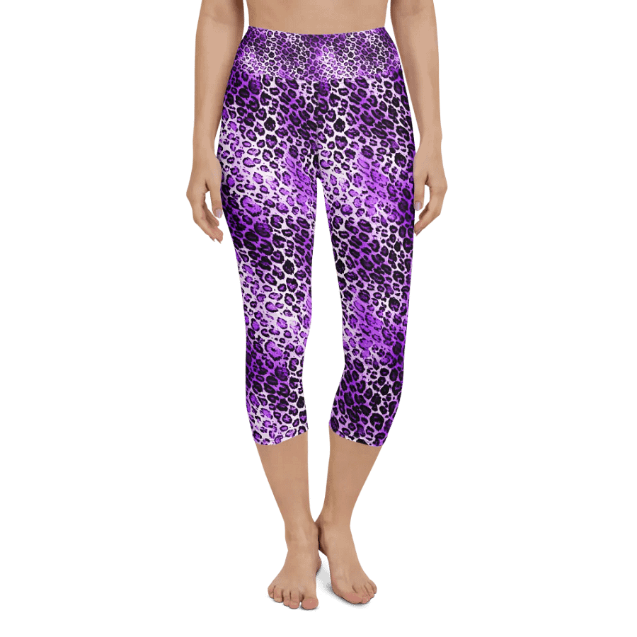 Purple Leopard Pattern Capri Leggings product image (4)