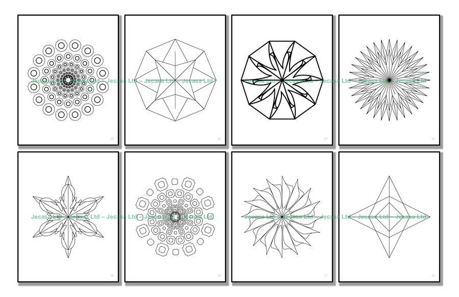 100 Geometric Mandala Coloring Pages | PDF | Digital File | Series GM2025 Vol. 2 product image (6)