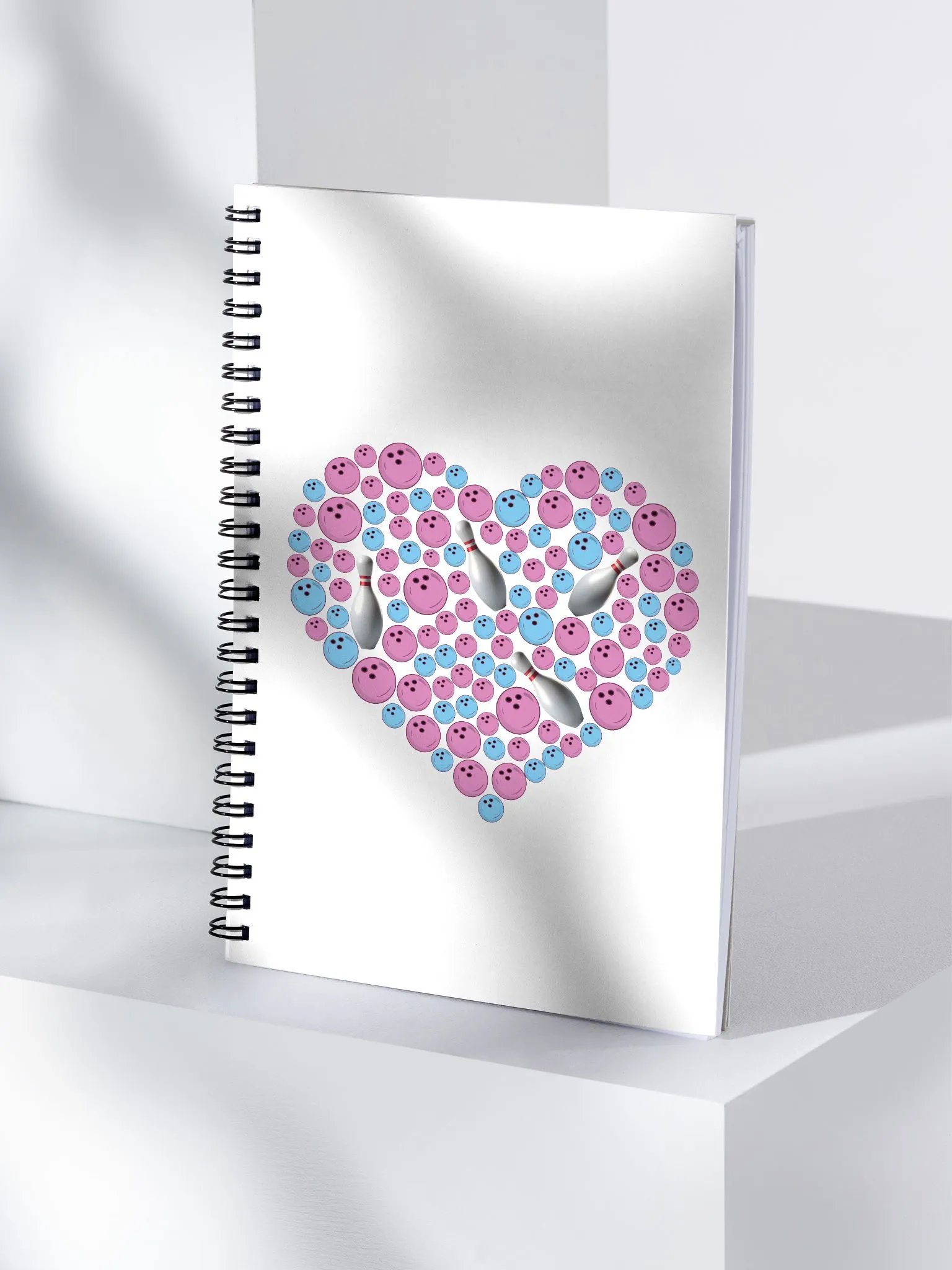 Pure Heart Bowling Pink And Blue Strikes Spiral Notebook product image (3)