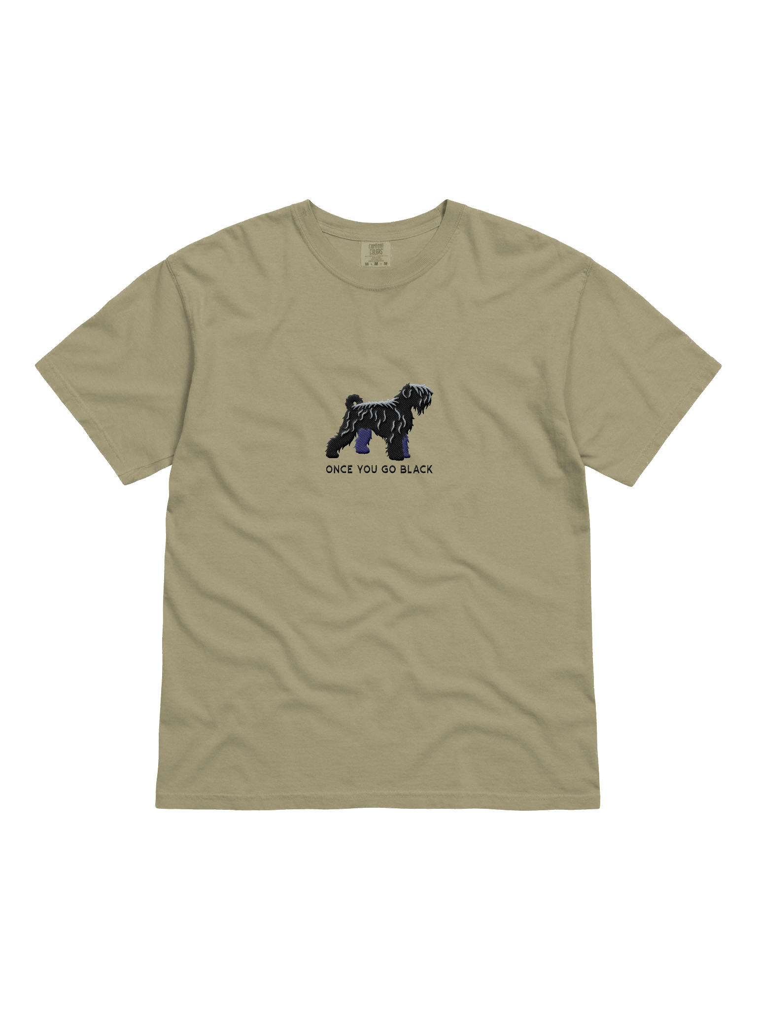 Once You Go Black T-Shirt(Embroidered) of a Black Russian Terrier product image (11)