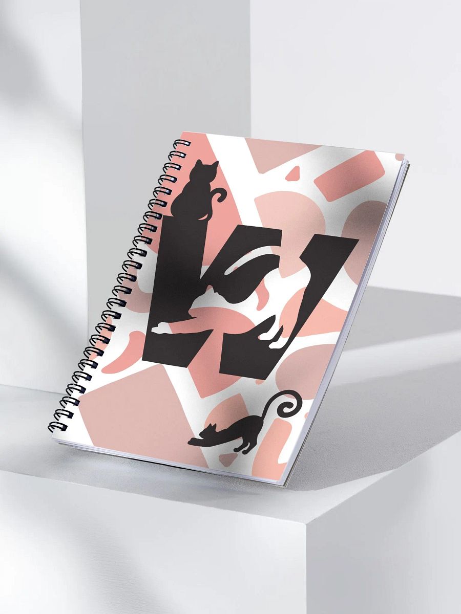 Monogram Letter W Cat Lover Geometric Pinks Notebook product image (3)