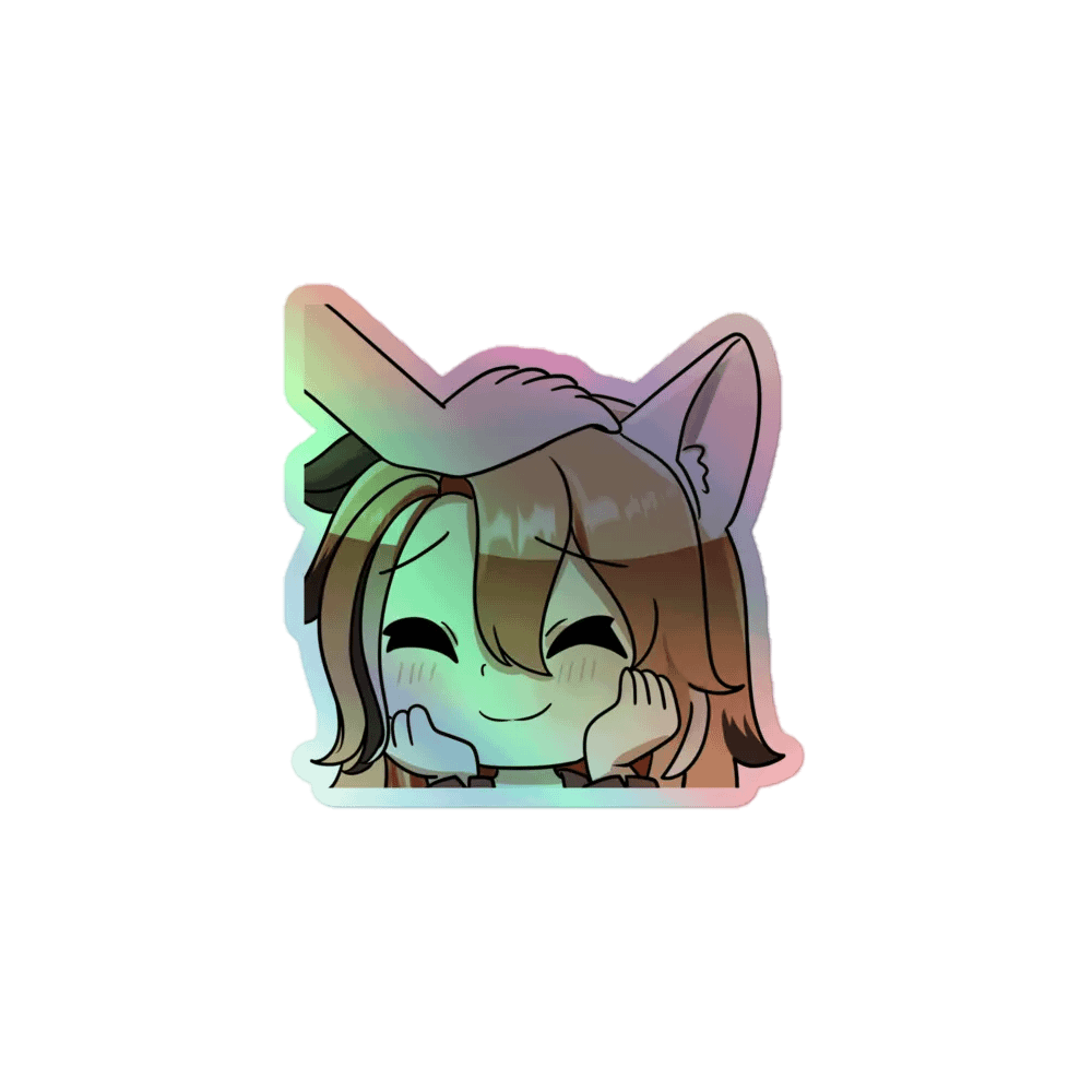 headpat emote holographic sticker product image (1)