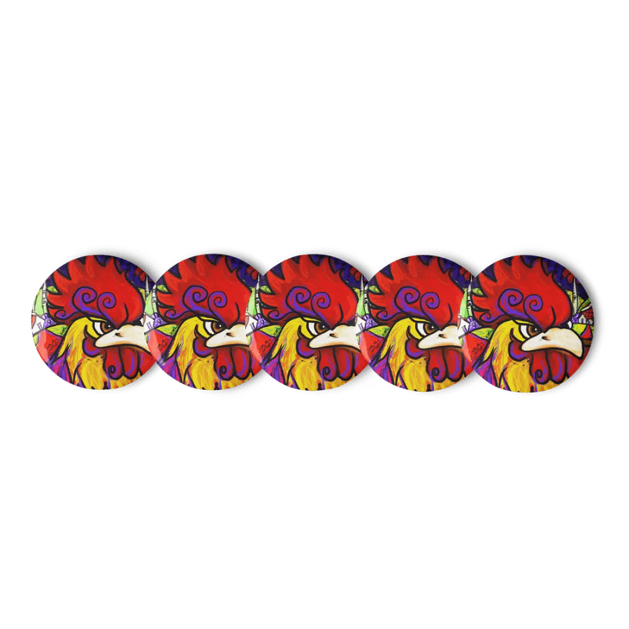 Rooster Revolt Pin Button Set product image (1)