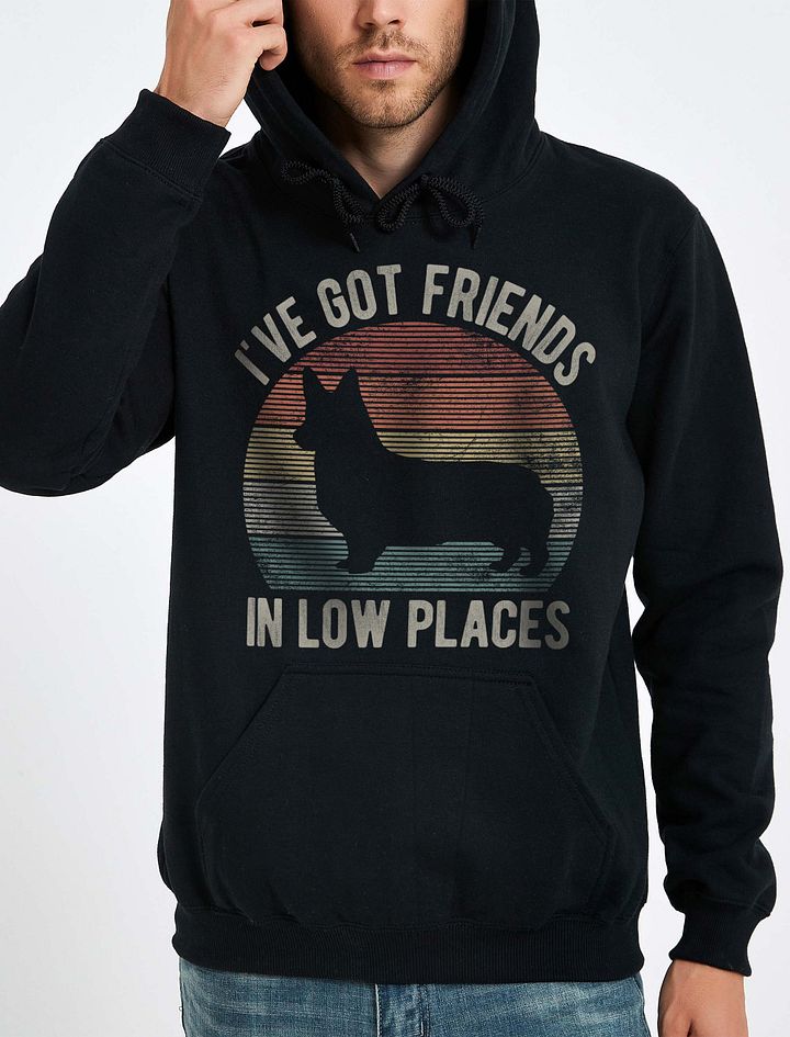 I've Got Friends in Low Places Pembroke Welsh Corgi Hooded Sweatshirt | Funny Hoodie for Corgi Paw-rents product image (1)