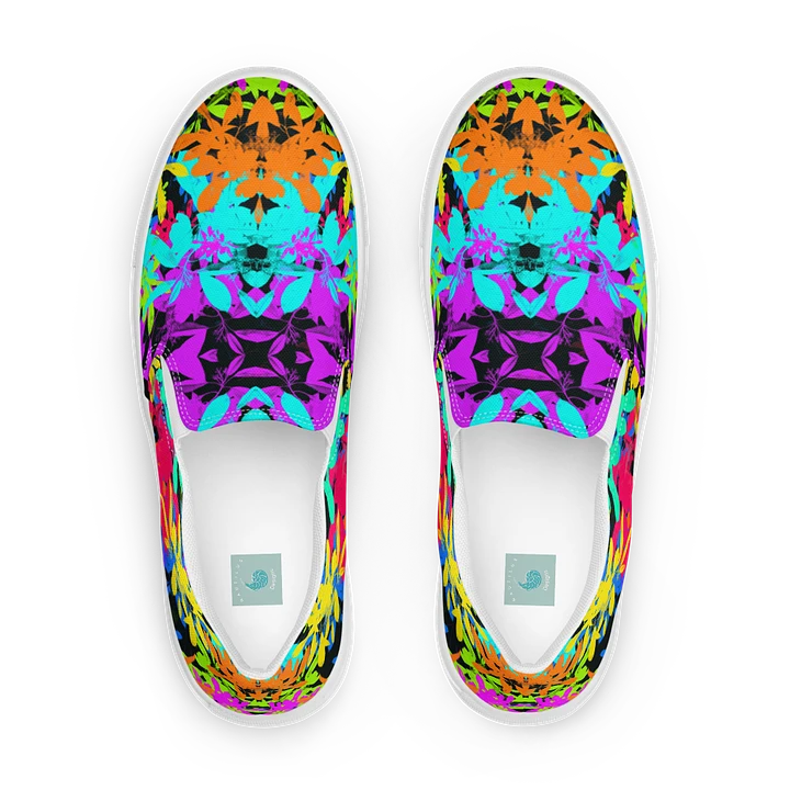 Ladies Brightly Coloured Geometric Leaf Design Slip On Shoes product image (1)