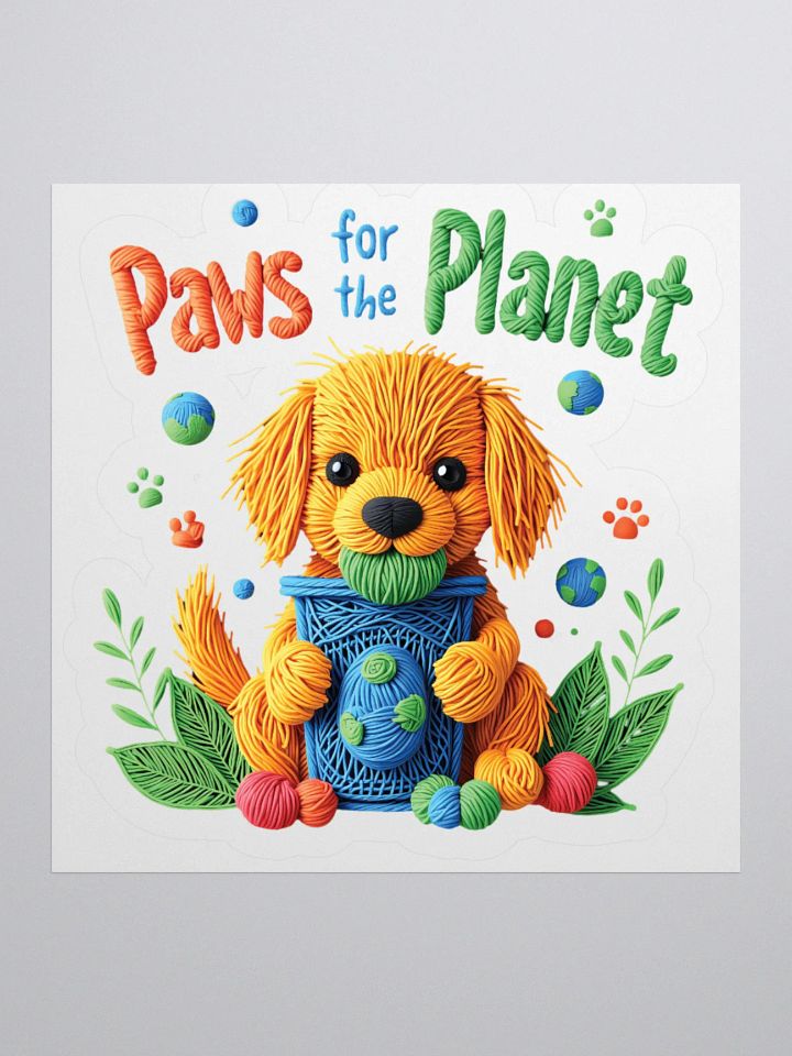 Paws for the Planet - Cute Eco-Friendly Dog Earth Day Kiss Cut Stickers product image (1)