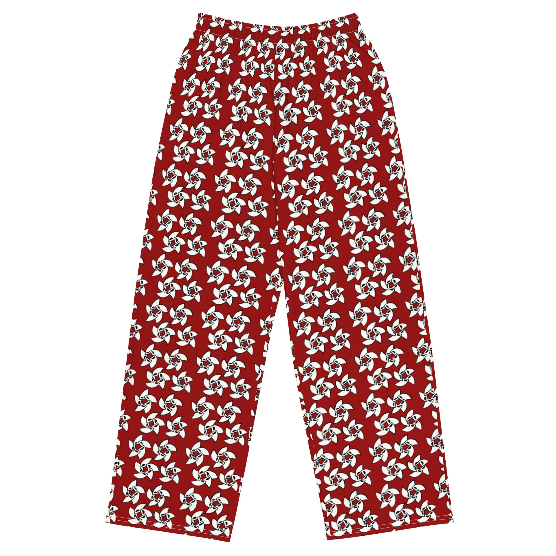 Red and white starfish Comfort Unisex Wide-Leg Pants product image (1)