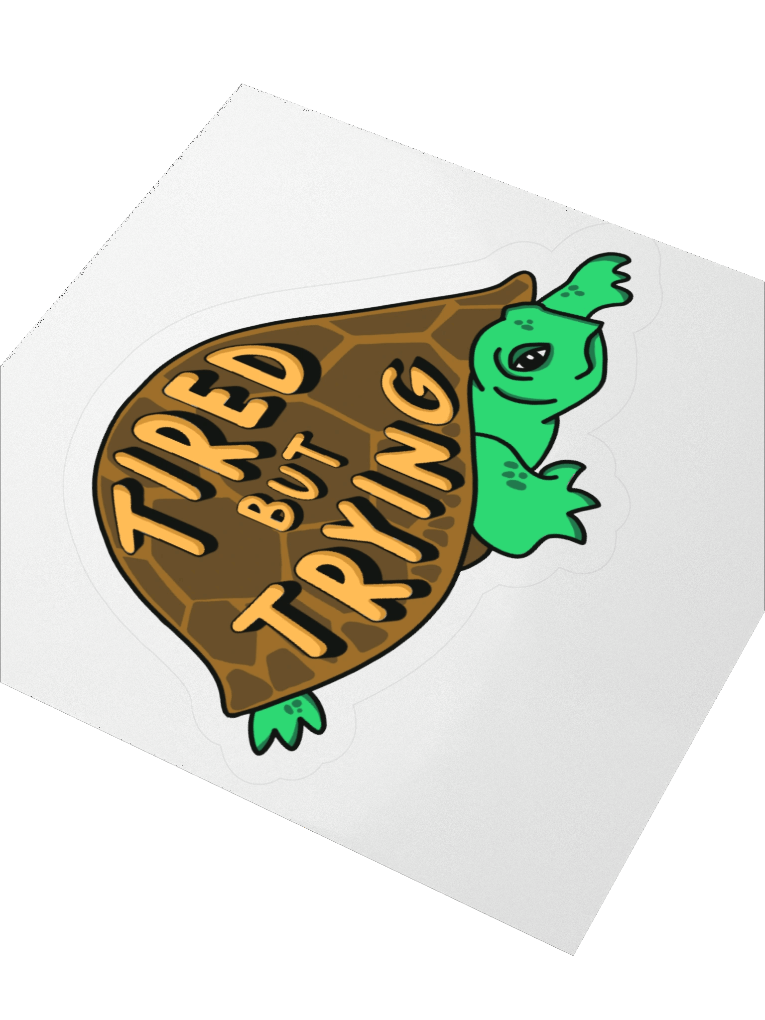 Tired But Trying Turtle sticker product image (3)