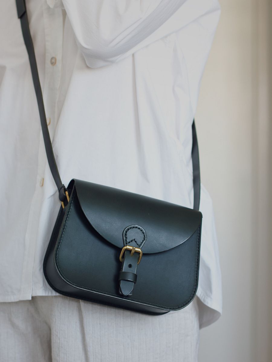 SPECIAL SALE - Dark Green Vegetable Tanned Leather Saddle Bag - Small product image (5)