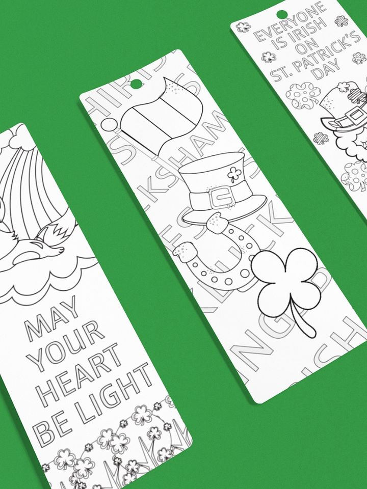 Printable St. Patrick’s Day Coloring Bookmarks - 2