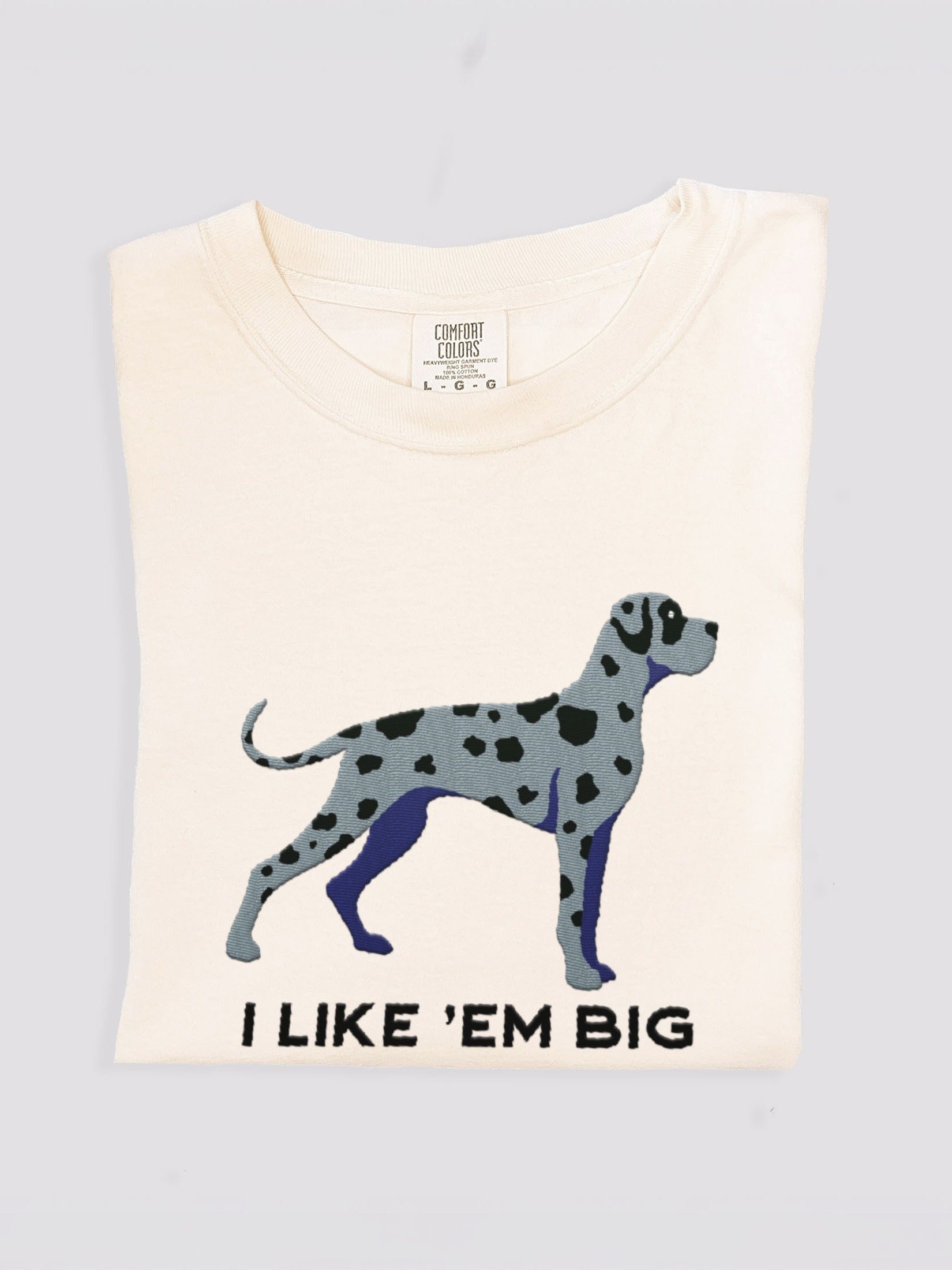 I Like 'Em Big T-Shirt(Embroidered) of a Great Dane(Blue Merle) product image (1)