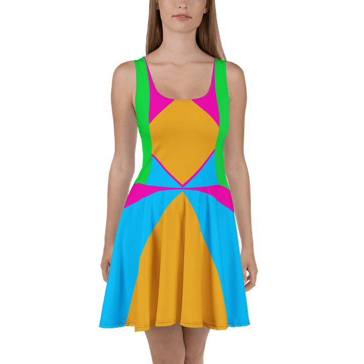Color Block Power All-Over Print Skater Dress product image (2)