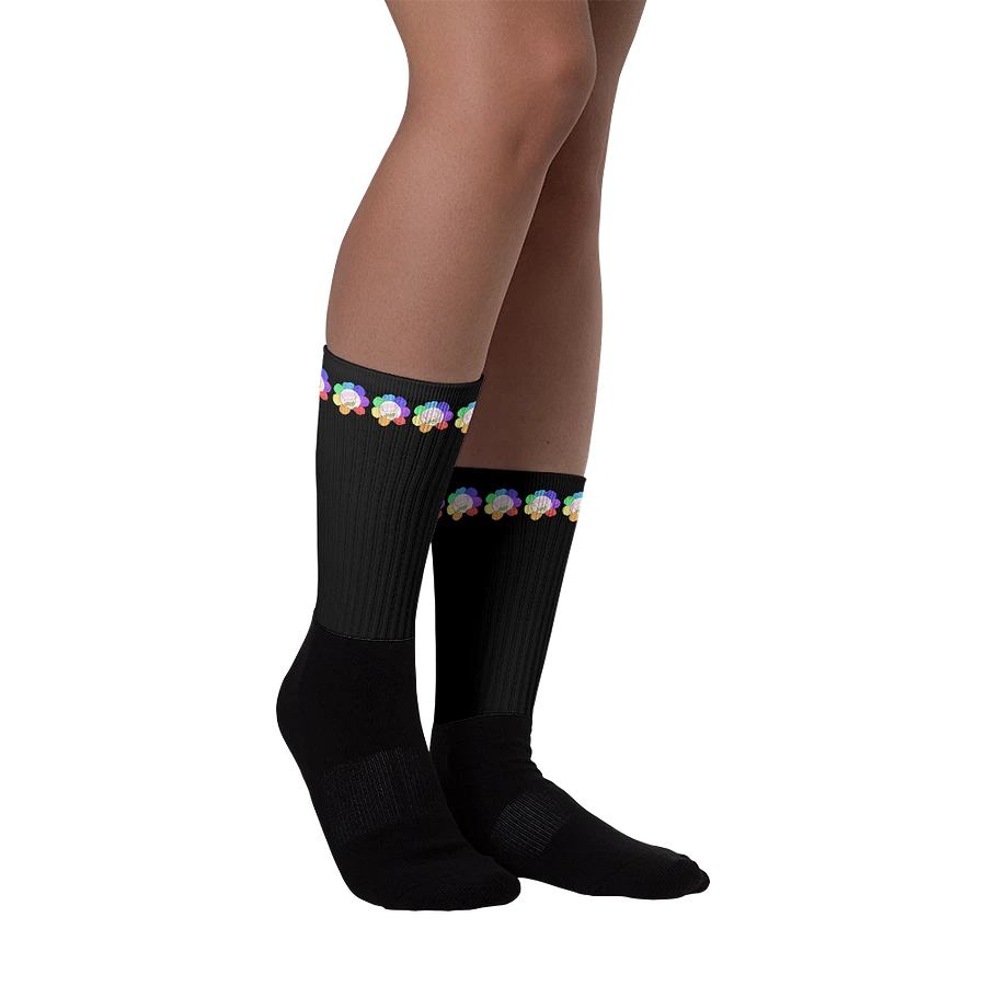 Black Flower Stripe Socks product image (2)