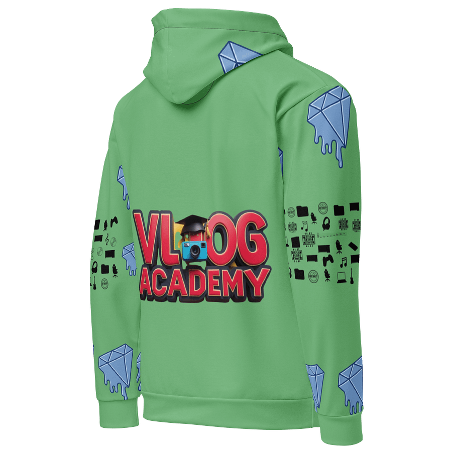 Green Vlog Academy All-Over Print Recycled Unisex Hoodie product image (5)